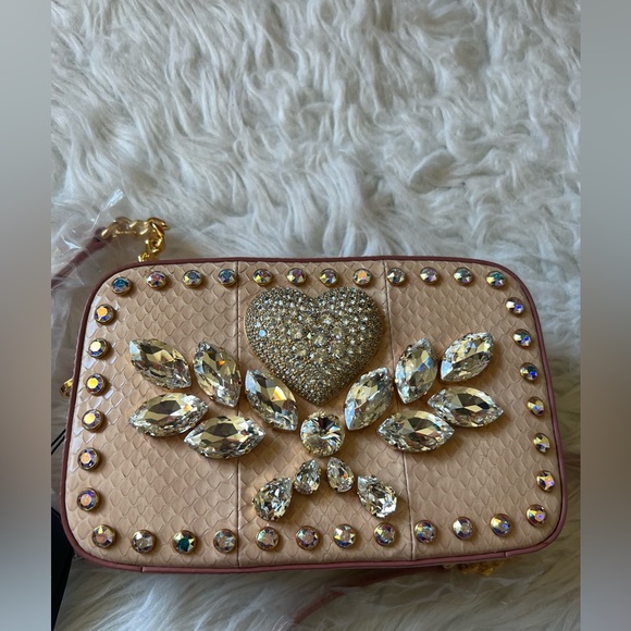 MCM SOARING HEART SWAROVZKI CAMERA BAG  in SNAKESKIN - Picture 9 of 16